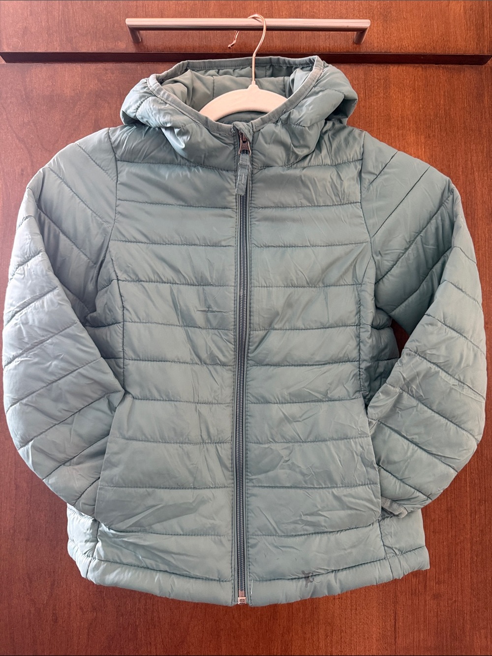 Amazon Essentials Kids Hooded Lightweight Puffer Jacket - Sage Green